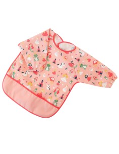 Babero con bolsillo silicona rosa +4m Kiokids