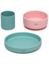 Set de Vajilla Rosa y Verde (3 piezas) +6m Kiokids