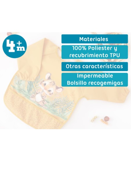 Babero Impermeable Mostaza Kiokids +4m Kiokids