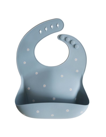 Babero Silicona solid azul 26,5x3,5cm Mushie