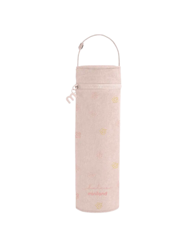 bolsa-isotermica-thermibag-rosa-500ml-miniland-1.jpg – Vista frontal de la Thermibag rosa.