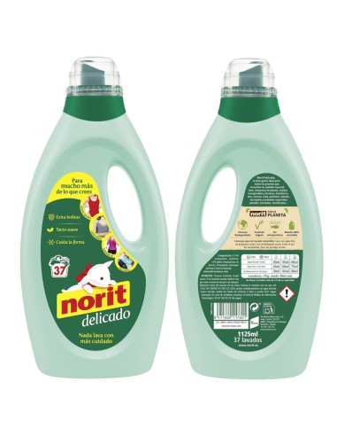 Pack 4 uds Detergente Líquido Delicado a Máquina 1125 ml Norit
