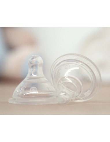 Tetinas de Recambio Flujo Rápido +3M Kiokids 2U Silicona Boca Ancha