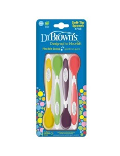 Cucharas bebé Dr. Brown’s Pack 4 Colores Surtidos | Alimentación +6 meses