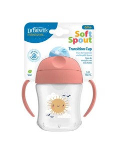 Vasos aprendizaje rosa sol 180ml +6m Dr. Brown’s 2