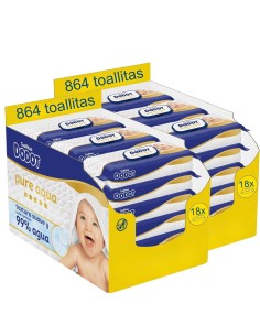 Pack 2 cajas Toallitas Dodot Pure Aqua 1728Uds (cada Caja de 18 paquetes) Dodot