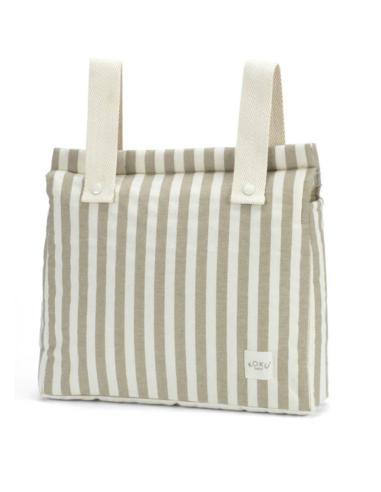 Bolso panera rayas beis 30x34cm koku baby