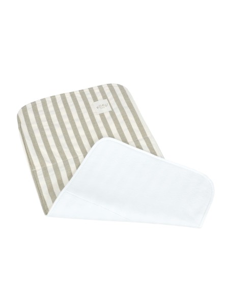 Cambiador impermeable rayas beige koku baby