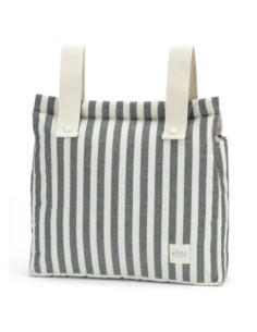 Bolso panera rayas gris 30x34cm koku baby