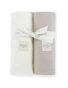 Set 2 muselinas natural beige 70x70 cm Koku Baby