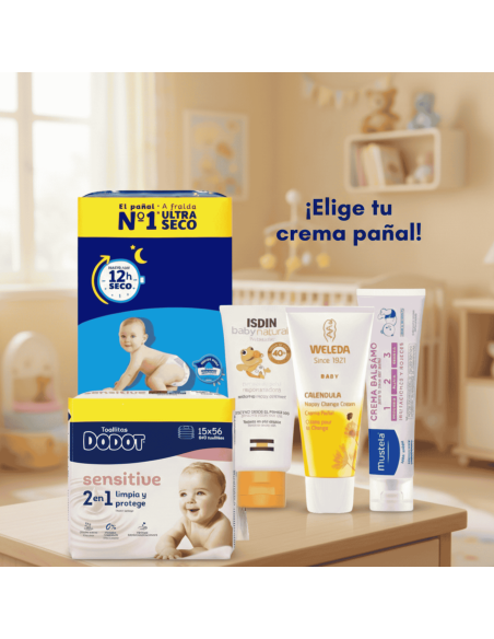 Pack Talla 3 Dodot 186uds + Toallitas Sensitive 810uds + Elegir Crema Pañal
