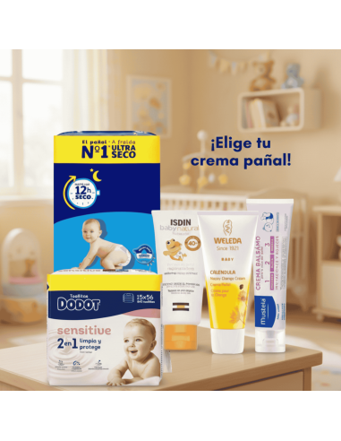 Pack Talla 4 Dodot 116uds + Toallitas Sensitive 840uds + Elegir Crema Pañal