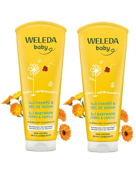 Duplo Champú y Gel de Ducha de Caléndula (200ml) | Weleda - Nappy.es