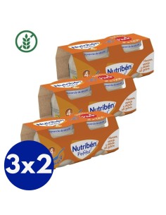 Pack 6 uds. Potitos Manzana, Naranja y Plátano con Galleta 120g +4M Nutribén