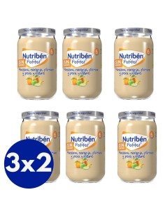 Oferta 6 potitos frutas variadasNutribén