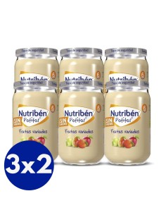 Oferta 6 potitos frutas variadasNutribén