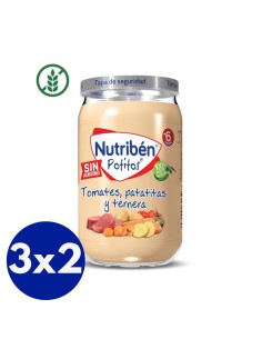 Potito Tomate, Patata y Ternera Tarrito 235g +6M Nutribén