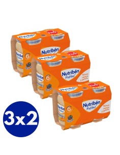 Oferta Pack 6 uds. potito plátano, naranja y galleta tarrito 190g. +6M
