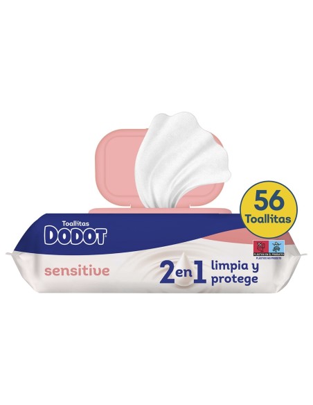 Toallitas Dodot Sensitive 54 uds – Limpieza suave para piel delicada