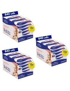 Pack 3 cajas Toallitas Dodot Sensitive 2520uds (cada Caja con 15 paquetes) Dodot