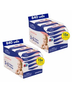 Pack Dodot 2 cajas talla 1 de 232uds sensitive + Elige 2 cajas toallitas Dodot 2