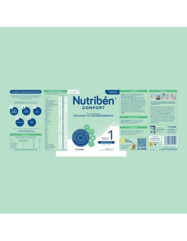 Leche de formula Confort 1 Nutribén 800g - Leche infantil - Nappy.es