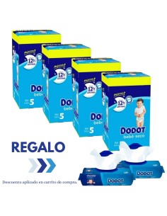 Pack Dodot 4 cajas Talla 5 Bebé‑Seco 432uds – en oferta