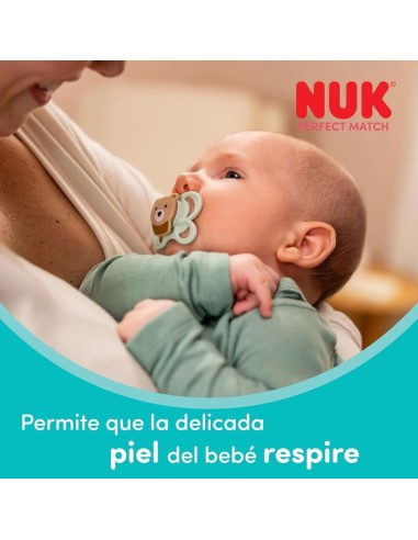 Chupete NUK Perfect Match Air Silicona 0-2M Zorro/Oso 2 uds