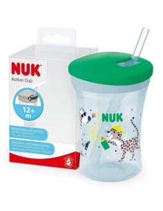 Taza NUK Action Cup +12 Meses Antiderrame con Pajita 230ml