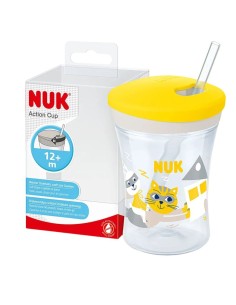 Taza NUK Action Cup +12 Meses Antiderrame con Pajita 230ml