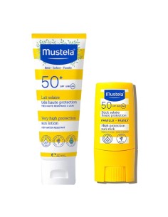 Pack Solar Bebé Mustela SPF50 – Loción 40ml + Stick Solar Alta Protección