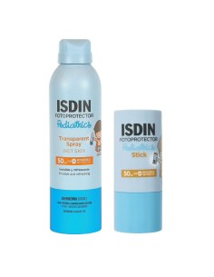Pack Solar Bebé ISDIN SPF50 – Spray Wet Skin + Stick Facial Pediatric
