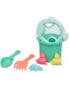 Cubo Playa verde Kiokids 25x18 cm – Juguete Playa Bebé