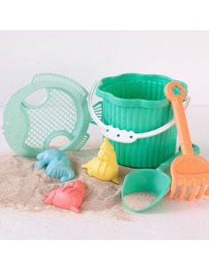 Cubo Playa verde Kiokids 25x18 cm – Juguete Playa Bebé 2