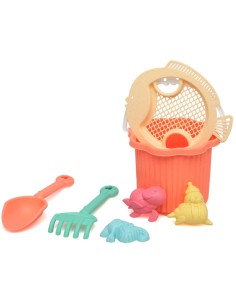 Cubo Playa naranja Kiokids 25x18 cm – Juguete Playa Bebé