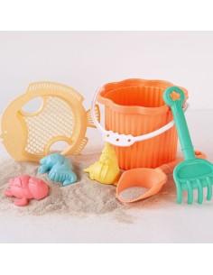 Cubo Playa naranja Kiokids 25x18 cm – Juguete Playa Bebé 2