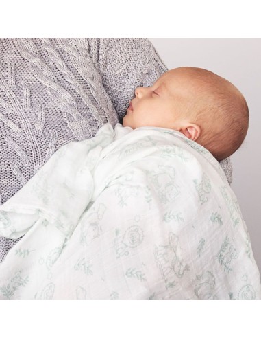 Muselina Bambú Kiokids Verde 120x120 cm – Arrullo Bebé Suave