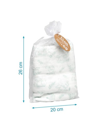 Muselina Bambú Kiokids Verde 120x120 cm – Arrullo Bebé Suave