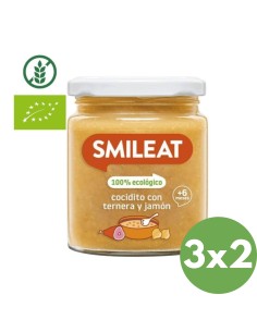 Tarrito ecológico de cocidito con ternera y jamón | Smileat - Nappy.es