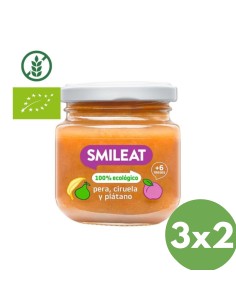 Oferta Potito pera, ciruela y plátano ecológico 130g. +6M Smileat