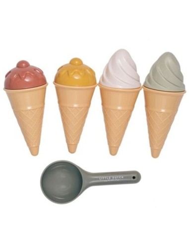 Set moldes playa helados Little Dutch +18m juguete arena bebé 9 piezas