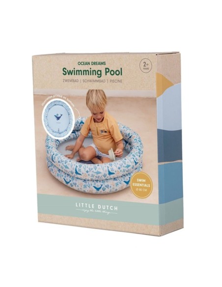 Piscina infantil azul 80 cm Ocean Dreams Little Dutch +24m piscina bebé verano