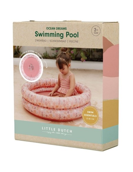Piscina infantil rosa 80 cm Ocean Dreams Little Dutch +24m piscina bebé verano