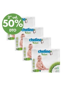Oferta Pack 4 Pañales Chelino Nature Talla 6 - 108 Uds - Pañales bebé