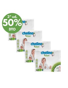 Oferta Pack 4 Pañales Chelino Nature Talla 5 - 120 Unidades - Nappy.es