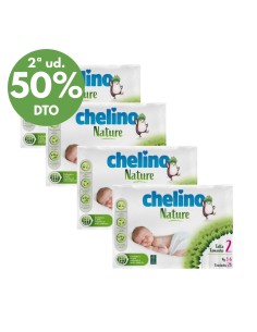 Oferta Pack 4 pañales Chelino Nature Talla 2 - 112 Unidades - Nappy.es