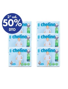 Pack 6 paquetes pañales Love Chelino Talla 6  (17 - 28 kg) 162uds.