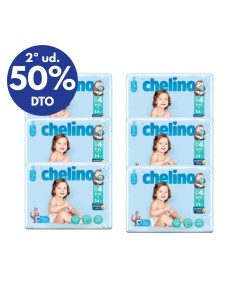 Pack 6 paquetes pañales Love Chelino Talla 4  (9 - 15 kg) 204uds.