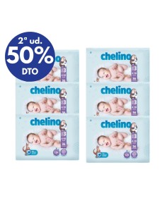 Pack 6 paquetes pañales Love Chelino Talla 3  (4 - 10 kg) 216uds.