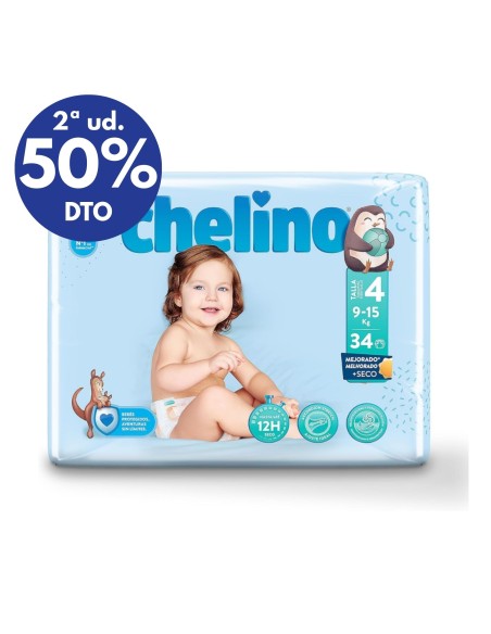 PAÑAL [ CHELINO ] Talla 4  (9 - 15 kg) - BOLSA 34 UND.